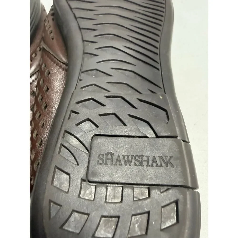 Shawshank Brown Perforated Leather Lace Up Comfort Shoes Men’s Size 42 EU/8,5 US